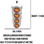 VKAK ALUMINIUM MOMOS STEAMER NO :- 9 (USED FOR SMALL PARTY OR FUNCTION) Food Capacity :-( 75 Pcs Of Momos Baked At One time) WATER CAPACITY :- 3.2 LITER