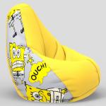 ComfyBean Bag with Beans Filled XL- Official: Sponge Bob Bean Bags - For Kids - Max User Height : 4 Ft. - Weight : 30 Kgs(Model: Printed - Spongebob-SBSP-Artwork 5 - Yellow)