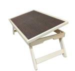 Ekta Product Foldable and Portable Brown Wooden Multi-Purpose Laptop Table (22 x 13 x 9 inch)