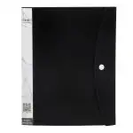 Eslee Display File | Leaves File | Best for FC/FS/Foolscap/Legal Size Paper | 10 Pockets Folder | with Button Flap | Black - (EO112FC10 Black)