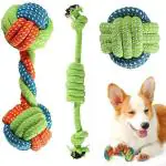 PETZLUV Dog Toys for Small Dogs, Dog Toys, 100% Cotton Ball Rope for Chewing Puppy Teeth