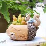 Craftify Squirrel Shape Resin Pot,Cute Squirrel Fleshy Succulent Planter Pot Handpicked Beauty Enhancer Design| Planter Unique Design Succulent Pots Polyresin Pot without Plant Pack of 1 Brown