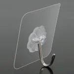 coku Transparent Stainless Steel and Plastic Reusable Durable Sticky Hook (pack of 30)