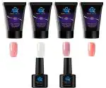 24X7 Emall Pink Acrylic Gel Poly Nail Gel With Top And Base Coat, 30 Ml Each (Set Of 6)