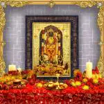 Hawai Lord Ram Lalla Photo with Engineered Wood Home Décor Religious Photo Frame for Worship Use, 8.5x7 inch, SFDI00662_BLKFRM
