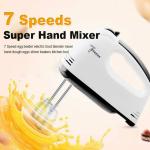 CABTY Electric Scarlett 7 Speed Hand Mixer Egg Beater | Dough Hook Hand Mixer Easy Mix | 7 Speed Handheld Processor | Electric Beater High Speeds Roasting | Cream Cake, Egg Mixer | Kitchen Baking Tool | Cake Cream Whisk | Machine with 2 Whisker 2 Beater