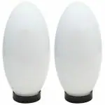 DEVICE OF DS Decor Sadan Gate Light for Home gate, Wall Decor Lamp Light for Outdoor Waterproof Round Doom Shape Milky White Globe Light Gate Lamp for Outdoor Garden Pillars Pole Main Gate Boundary - Set of 2