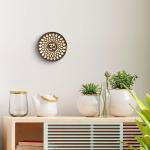 DULI OM Golden Round Engineered Wood Wall Hanging - 20.3 x 20.3 x 0.5 cm