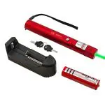 Humaira Laser Pointer with Powerful Green Light - 1000nW, Rechargeable, Cap Rotating, Security Key, Charger (Red)