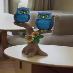 SSS SCULPTURE Set of 2 Owls Tree Showpiece Bird Statue for Home decor Living Room Bedroom Table Top Antique Decoration Items