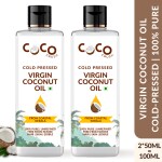COCO CRUSH Cold pressed Coconut Oil for Hair| Pure & Natural Hair Oil | 4*50ml (100ml)