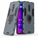 MONKISH OnePlus 7 Pro Blue Plastic D5 Heavy Duty Shockproof Armor Kickstand with Ring Holder Case Cover|Mobile Cover|Mobile case|Flip cover