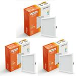 Kolors 9W 3 in 1 Colour Changing LED Panel Light, Square | Recessed Led panel lights for false ceiling | Switch between: Cool white, Warm white, Natural white, Pack of 3 pcs