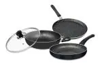 Ethical ROYALE Series Induction Cookware Set/ 4 pcs Cookware Set/ Cookware with Glass Lid. Induction Bottom Cookware Set