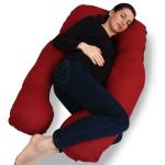 Mothersyard Full Body U Shape Maternity/Pregnancy Pillow - Baby Nursing Cushion & Maternity Pillow for Pregnant Women Made of 100% Cotton Pillow Cover - Maroon