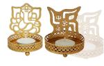 Wacky Shadow Ganesh and Swastik ji Tealight Candle Holder Combo