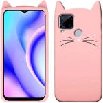 AUTOCASE Realme C15 Pink Rubber Shock Proof and Dual Protection Mobile Back Cover