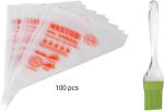 Niyara Enterprise Premium quality Kitchen tools 100 PCs Piping bag Icing bag and Pastry brush combo Kitchen Tool Set (Multicolor)
