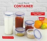 Alboss Plastic Lock&Lock Air Tight Liquid Round Storage Container 110,160,210,400,500 ML(Set of 5Pc)