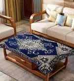 TRUE PAISA Printed Center Table Cover For Living & Dining Room - Table Cover Cotton 4 Seater Premium Rectangular Table Cloth - Washable Floral Print Center Table For Kitchen, 40 x 60 Inches, Dark Blue