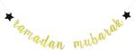 Festiko Glitter Ramadan Mubarak Banner 2021 Ramadan Islamic Photo Prop Muslim Islam Celebration Eid Party