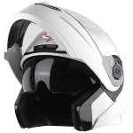 Steelbird SBA-7 7Wings ISI Certified Flip-Up Helmet for Men and Women with Inner Smoke Sun Shield (X-Large 620 MM, Dashing White)