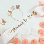 SPECIALYOU.IN Baby shower decoration items | Golden Mommy to be Sash and Headband | Mom to be crown | Maternity Photoshoot props | Baby Shower gifts | Baby shower props | Baby shower kit - 2 pcs