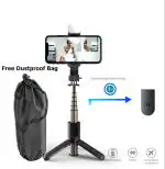 3in1 Selfie Stick Tripod Holder Bluetooth Extendable Selfie Stick with Led Light Wireless Remote &Tripod Stand Tripod, Monopod