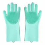 MOBONE Silicon Hand Gloves For Washing Dishes cleaning Kitchen Bathroom Toilet Cleaner(Multicolor)