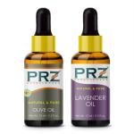 PRZ Combo Of Cold Pressed Olive Carrier Oil and Lavender Essential Oil 15 ml Each (Combo Of 2)