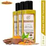 Herbal Khadi Haldi Chandan Herbal Face wash Natural Glow (Pack of 3) 630 ml
