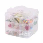 Kartunbox Multicolor Plastic Multi Utility Storage Box With 3 Removable Layers For Jewellery