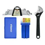 Visko 817 Allen Key Set With Single Sided Open End Wrench, Hacksaw Frame And 2- In- 1 Long Handle Screwdriver (Set of 6)