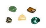 Astroghar Natural Citrine Green Aventurine Pyrite Malachite Tigers Eye Crystals Tumble Wealth And Prosperity Kit For Reiki Healing And Grid Making (Pack Of 4)