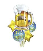 My Party Suppliers 5 in 1 Party Beer Mug Star Theme Balloon Mylar set