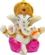 PINK SKY Satvik Ganesh Car Dashboard Decorative Showpiece - 6.5 cm (Polyresin, Pink)