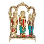 ARTVARKO Home Decor Brass Bhagwan Ram Darbar with Sita Laxman Hanuman Idol Statue - 11 inch