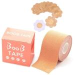MyHomesWorld Boob Tape with 10 Nipple Pasties - Multipurpose Body Tape for Women Push Up & Lifting Breast Tape Breast Lift Bra Tape Bob Tape for Breast Lift Double Sided Tape for Clothes Brown
