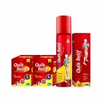 Quikrelif spray 55g+Quick Relif Oil 50ml+(2) Quick Relif Balm 10ml for Pain Relief Pack of 4