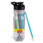 FLAIR Creative Series Pastela Pencil Kit Jar | Attractive Pencil Set | Stationery Kit for Gifting | Use for Writing, Drawing & Shading | 40 Pcs Pencils of Jar Set