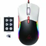 EKSA EM200 Gaming Mouse Wired, USB Mice with 13 RGB Backlit (White and Black)