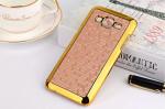 EXCLESIOR Samsung Galaxy J5 Gold Diamond Design, Plastic Frame, Leather Back Cover