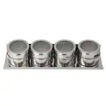 Avenn Wood, Stainless Steel Multipurpose 4 Pieces Magnetic Spice Rack ()