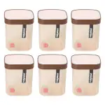 Nayasa Plastic Fusion Kitchen Container- 1000ml (6 pieces , Brown)
