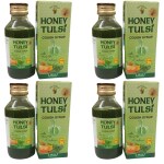 DEE INDIA HERBALS 100% Natural Ayurvedic Honey Tulsi Cough Syrup With Mulethi & Adusa - Effective Relief From Cough (100ml each, Pack of 4)