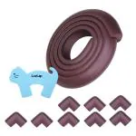 LuvLap Baby Proofing Edge Corner Guards, Extra thick 5 Meter, Furniture Corner Cushion for Child Safety, 3M adhesive tape, Brown