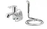Prestige Prime 2 way bib tap with sliding gun hf 1mtr flexible ss tube