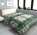 MORADO Single Bed Woolen Fabric Geometric Quilt Cover / Duvet Cover / Rajai Cover / Blanket Cover for Winters (70x90 Inch, Green Gamla)