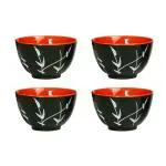 Caffeine Multicolor Ceramic Dessert Bowl (Set Of 4pc)