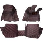 Autofurnish Brown Faux Leather Car Foot Mats For Toyota Innova Crysta